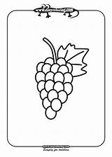 Coloring Grape Grapes Fruits Easy Kids Clipart Pages Drawing Kindergarten Template Grapefruit Simple Library Toddlers Popular sketch template