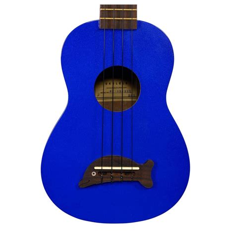 disc kala makala dolphin soprano ukulele metallic blue  gearmusic