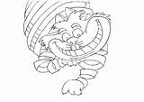 Coloring Cat Cheshire Pages Color Print Kids Scarry Richard sketch template