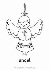 Pages Angel Coloring Christmas Angels Colouring Boy Nativity Color Printable Children Colour Ornament Activity Village Ornaments Sheet Kids Printables Print sketch template