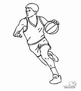 Baloncesto Jugador Basquetbol sketch template