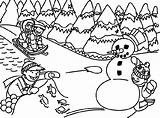 Winter Coloring Pages Landscape Printable Getdrawings sketch template