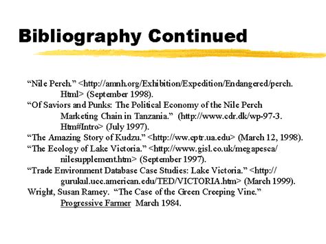 bibliography continued