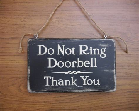 ring doorbell door sign    rustic