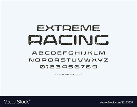 extended sans serif font  rounded corners vector image