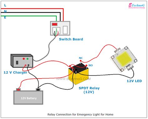 relay connection wiring diagram emergency lighting relay electrical circuit diagram
