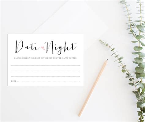 printable date night cards printable bridal shower game date