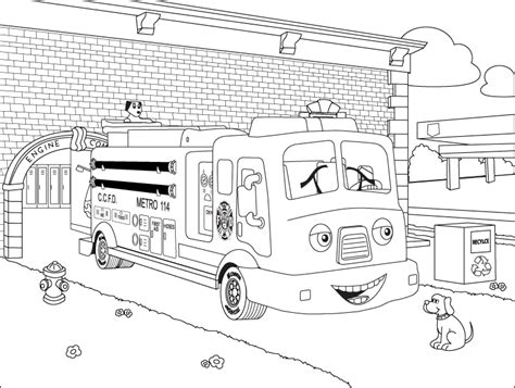 cartoon fire truck coloring pictures  printable enjoy coloring