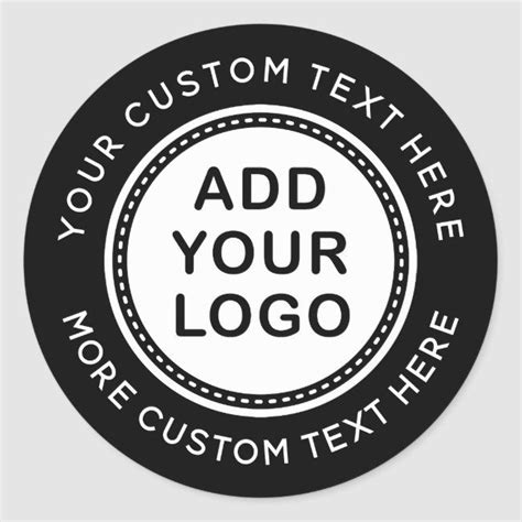 custom logo  text business template black classic  sticker