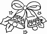 Christmas Coloring Bells Pages Bow Printable Clipart Super sketch template