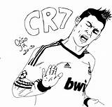 Ronaldo Cristiano Cr7 Coloriage Neymar Oklm Cr Player Primaire Messi Sketchite Madrid Espagnol Barcelone Maillot Folhas sketch template