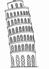 Pisa Italie Toren Eyfs Pizzas sketch template