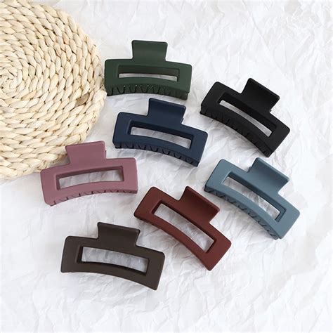 pack hair claw clips large   matte  slip big rectangle jaw