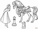 Chess Szachy Dama Ajedrez Kolorowanka Caballo Bestcoloringpagesforkids sketch template