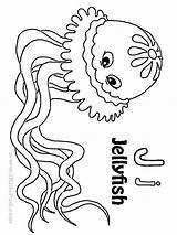 Jellyfish Coloring Pages Kids Worksheet Preschool Horse Print Animals Worksheets Worksheeto sketch template
