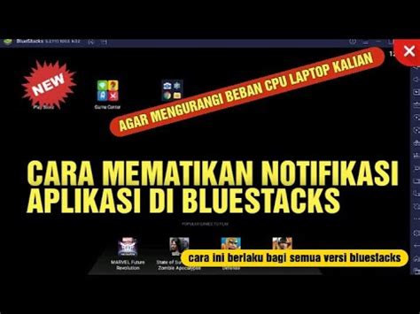 mematikan notifikasi aplikasi  bluestacks  versi bluestack
