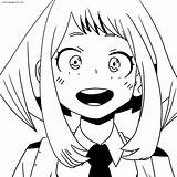 Uraraka Ochako Ochaco Boku Aniyuki sketch template