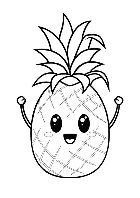 pineapple fruit coloring pages