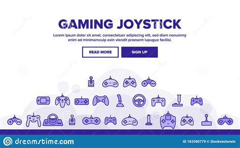 gaming joystick vector thin  icons set stock vector illustration  controller digital