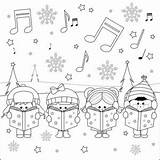 Nadal Dibuixos Dibuix Nens Regals Cantant Amb sketch template