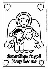 Angel Guardian Catholic Coloring Teacherspayteachers Pray Subject Angels Color sketch template