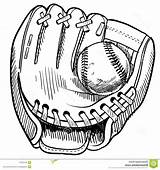 Glove Softball Drawing Baseball Getdrawings sketch template