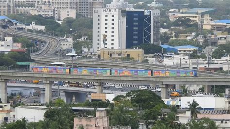 ad covered colorful chennai metro train  st thomans mount youtube