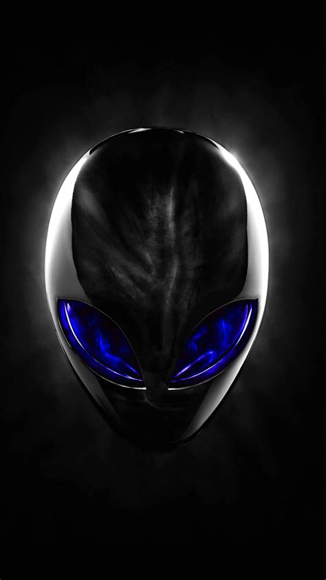 alienware eclipsehead black blue hd wallpaper