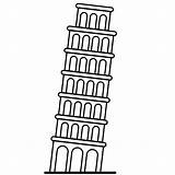 Pisa Tower Coloring Pages Color sketch template