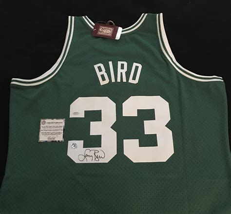 larry bird signed boston green xl jersey  schwartz sports