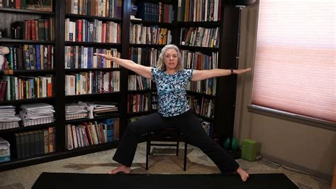 chair yoga warrior poses version  deeper stretch  build strength