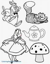 Alice Wonderland Coloring Tea Party Mad Pages Hatter Cartoon Hatters Drawing Drawings Disney Clipart Clip Color School Dormouse Printable Sheet sketch template
