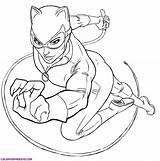 Catwoman Coloring Pages Kids Print Color sketch template