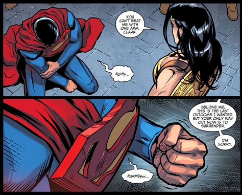 superman fights wonder woman with only one hand comicnewbies