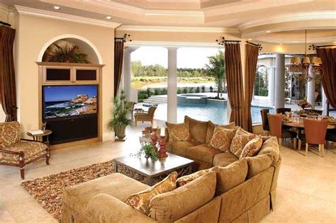 family room pool view luxury plan luxury house plans tuscan interior house interior bar