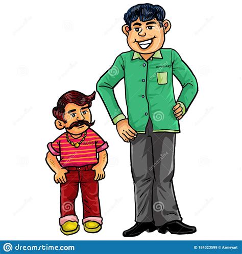 Cartoon Two Men Short Man And Tall Man Stock Vector