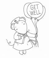 Well Coloring Pages Better Soon Feel Printable Card Hope Stamps Digi Cards Dearie Dolls Done Color Kids Sheets Mouse Colouring sketch template