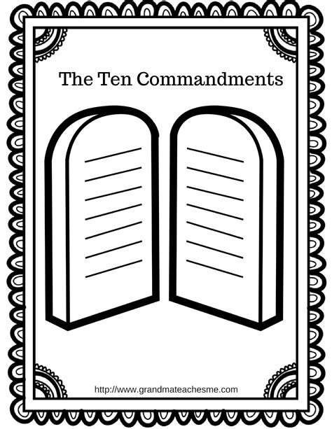ten commandments printable coloring page