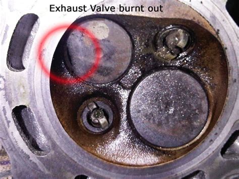 engine     burnt valve     motor vehicle maintenance