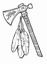 Native Tomahawk Totempalen Indiaanse Tatoeages Symbolen Scouting Knutselen Indische Hout Indiaas Gestookte Lederen Veer Amerikaans Inheemse Weapon Totem sketch template