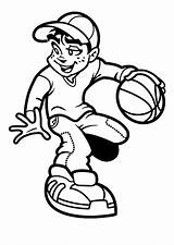 Basketball Coloring Player Clipart Pages Players Boy Playing Boys Nba Cartoon Nike Cliparts Drawing College Printable Crossover Logo Monroe Marilyn sketch template