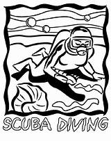 Diving Scuba Coloring Pages Color Sports Printable Crayola Sheets sketch template