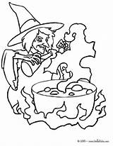 Brew Potion Ausmalen Sorcieres Malefique Colorier Witches Magic Venenoso Hexe Hellokids Coloriage Bereitet Teuflischen Trank Brujitas Dhalloween Línea sketch template