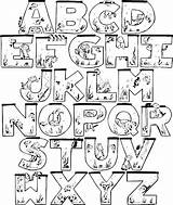 Alphabet Coloring Pages Lettering Alphabets Colorthealphabet Color Visit Graffiti sketch template