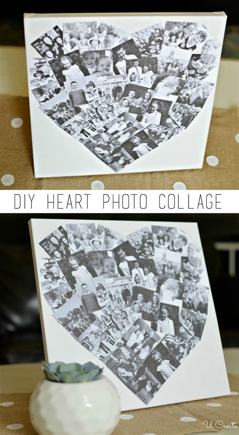 diy heart photo collage  create