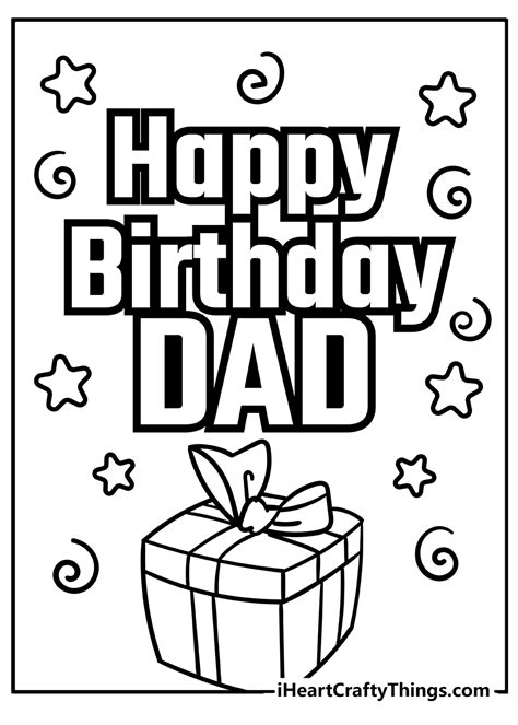 happy birthday dad  coloring page happy birthday coloring pages