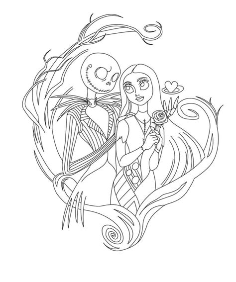 lovely jack skellington coloring page  printable coloring pages