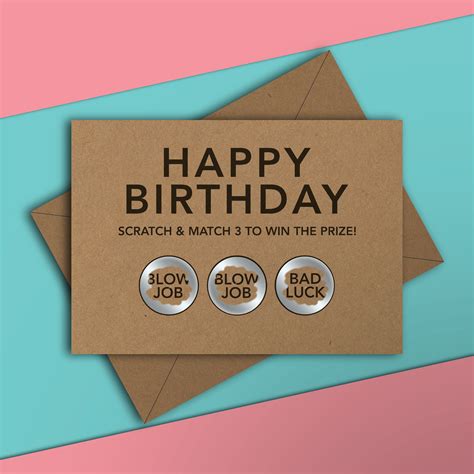 happy birthday funny scratch card rude adult naughty 18 etsy