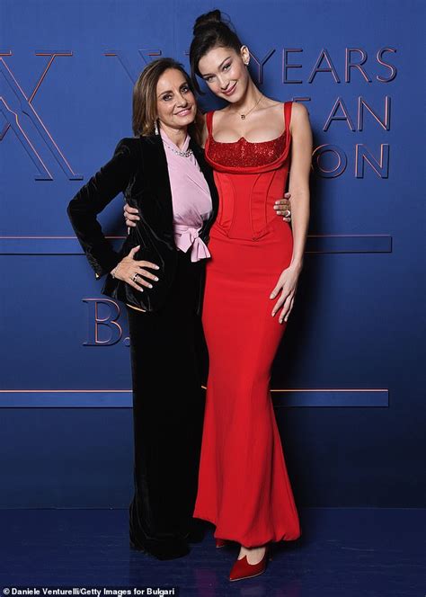 Bella Hadid Looks Ravishing In A Red Dress At Bulgari Event In Italy