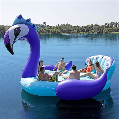 sun pleasure big inflatable  person party peacock island water float lounge giant pool